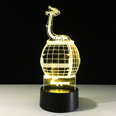 The new cable car 3D light 7 color remote touch control led lamp creative products small night lamps
