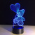 Factory direct selling 3D lamp touch 3D LED balloon bear cartoon creative lamp bedroom night light