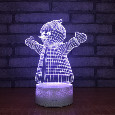 New LED light snow people decorative light Christmas night light 3d creative touch discoloured gift desk lamp 153.