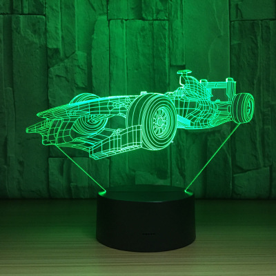 2018 new racing car small night light 3d creative gifts 7color table lamp energy-saving led lamp manufacturer spot
