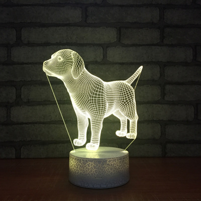 3D puppy battery lamp 7 color touch children's night light creative LED infant night light wholesale 1412.