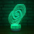 Creative personality 3D small night light 7 color abstract desktop decoration desk lamp 3D visual little lamp