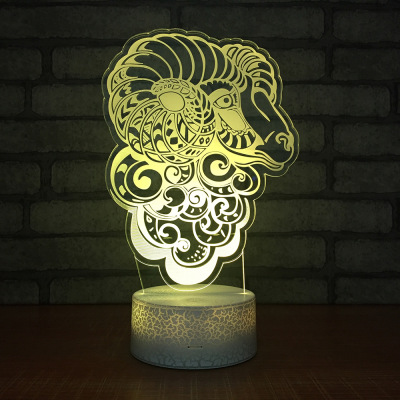 New retro design 3d small night light creative 7 color gradient led lamp gift decorative atmosphere lamp