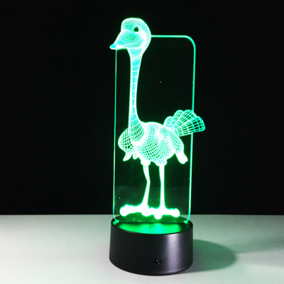 Remote control 7 color camel bird 3D lamp acrylic visual 3D lamp LED touch switch visual gift lamp 336.