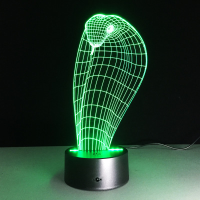 Python head 3D small night light USB 7 color touch remote control battery LED visual lamp gift desk lamp 220.