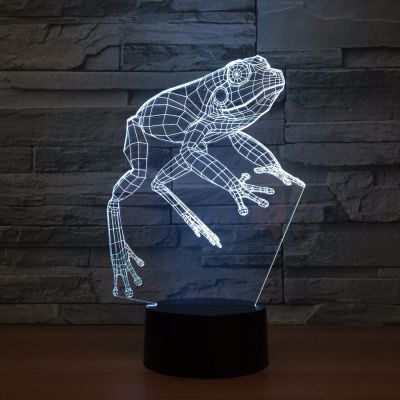 The new color change color vision lamp ambient light LED animal frog night light 3D illusion light touch 1383.