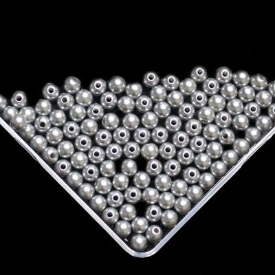 Light gray Imitation Pearl Beads For Jewelry Making Resin Round Imitation Pearl Beads With Hole  Many Sizes