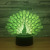 Factory selling peacock remote control 7 color 3D lamp LED visual stereo light touch switch small night light 1446.