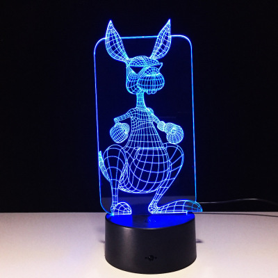 Kangaroo creative 3D night light LED desk lamp USB light valentine's birthday present 3D stereo vision lamp 606.