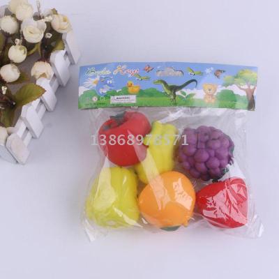 Children's Cartoon Bath Toys made of plastic bath 6 sets of Fruits and vegetables baby Bathing wholesale