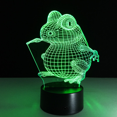 Frog 3D acrylic bedside lamp hall lamp living room lighting, USB desk lamp, LED colorful battery lamp 130.