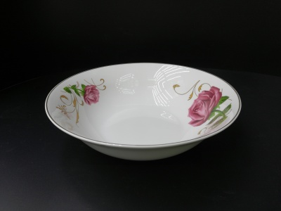 Ceramic bone China bowl utensils for daily use 6 inch round bowl small film flower single gold line/single silver line