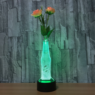 The new beer bottle is designed with a 3D lamp, and it can touch the colorful creative gift led lamp