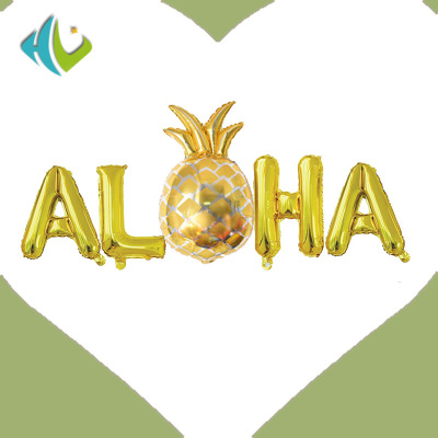 HL/ huang liang balloon 16 \\\"gold silver rose gold Hawaii party balloon ALOHA set balloon wholesale