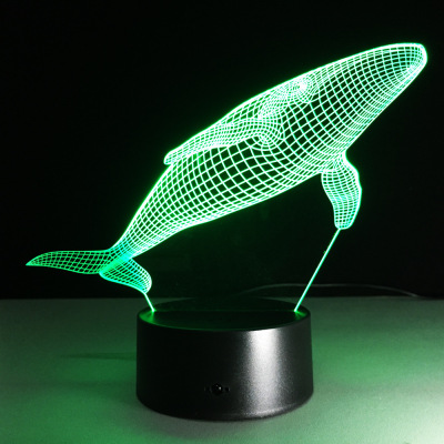 Dolphins seven color stereo light LED gradient 3D lamp acrylic visual light colorful lamp small night light 208.