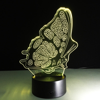 Foreign trade new butterfly colorful 3 d cartoon light touch switch LED light gradient visual light lamp, 148