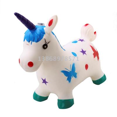 The new squishy one-horned retractable unicorn decompresses a pu toy simulation animal flying horse.
