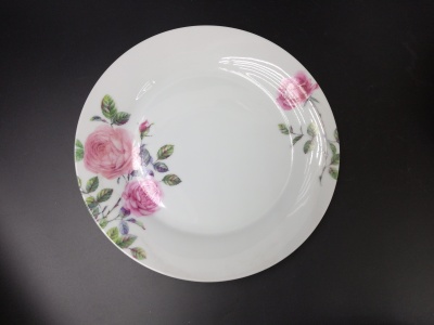 High temperature porcelain plate for daily use porcelain plate with flat plate 10.5-inch round pingpu.