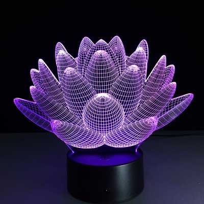 New lotus creative electronic products 3d lamp bedside lamp led light led night light 3d vision lamp 100.