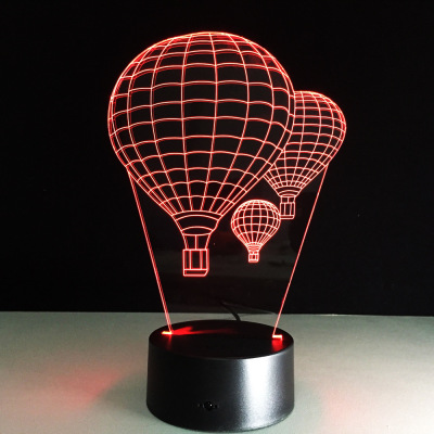 New hot-air balloon acrylic 3D vision small lamp led small night light remote control touch lamp 083.