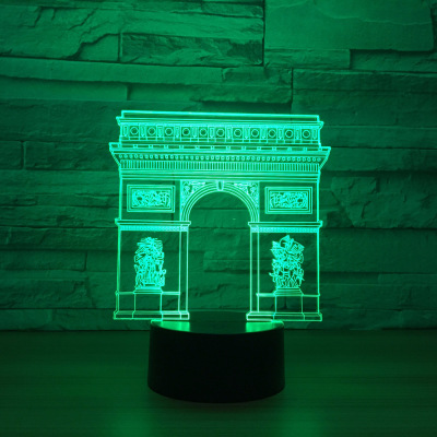 Hot style shing mun model ground stand new unique 3D night light led creative product acrylic 7 color lamp 1242.