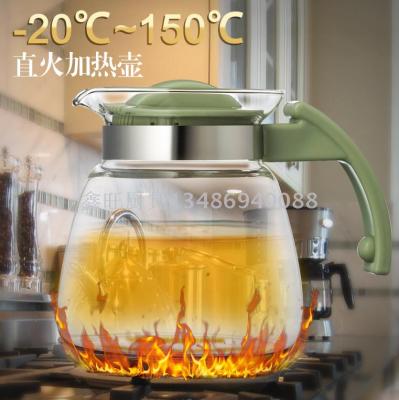  high temperature resistant glass kettle can be heated directly by fire.