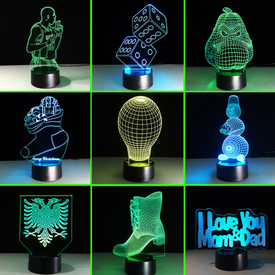 Light bulb design acrylic visual lamp USB remote touch 7 color 3D led light led light night light 001.
