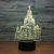 Factory direct selling bell tower creative 3D lamp bedroom bedside lamp acrylic seven color remote control night light