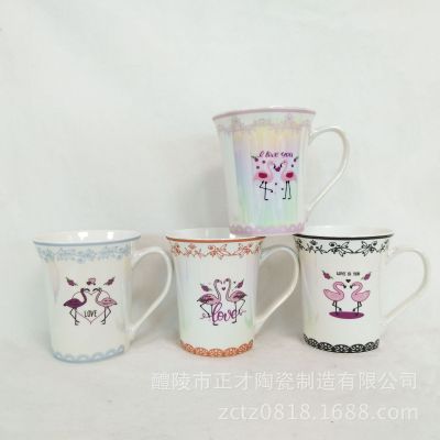 Large capacity new 7 color glaze, rainbow glaze ceramic water cup, can customize valentine's day cup, coffee cup.