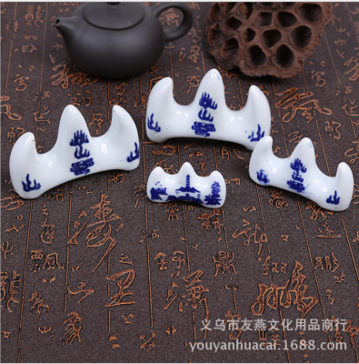 Study Supplies Shanzi Pen Holder Pen Holder Ceramic Blue and White Writing Brush Holder Pen Holder Creative Pen Shanxiao Pen Holder Factory Wholesale