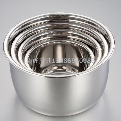 Stainless steel basin with a round home flavor salad bowl thickened oil basin with egg basin soup basin.