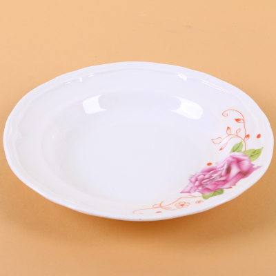 Round melamine with deep imitation porcelain tableware plate snack plate cover rice plate
