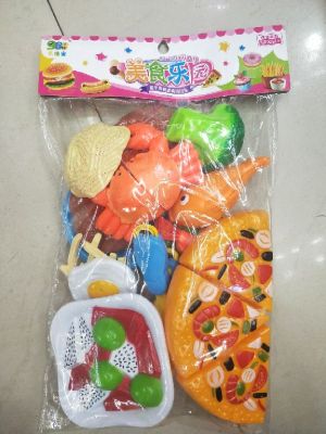 Educational early education family kitchen materials and tableware food pizza multi-color mix