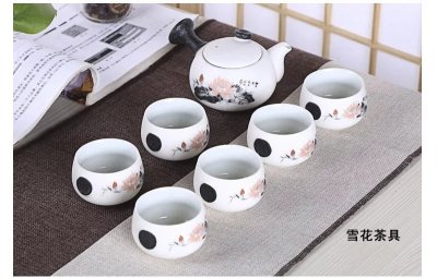 Ceramic tea set gift sets for the foreign trade porcelain 7 - head snowflake tea set.