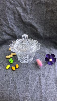 Crystal confectionery glass dessert box dried fruit canister dessert fruit bucket storage tank.