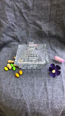 Crystal glass confectionery glass storage tank european-style engraved sugar cylinder receiving jewelry box.