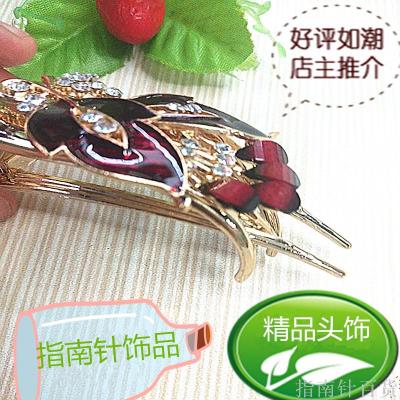 Jianyo Fashion Hairpin Women's Acrylic Duckbill Clip Rhinestone Hair Clip Bath Hair Claw Yuan Hair Headwear