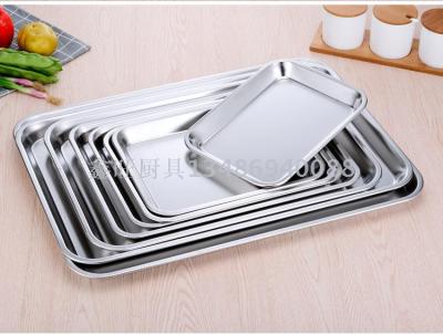 Thickened flat plate tray stainless steel plate tray with tray.