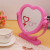 Toilet mirror beauty tool peach heart double mirror cartoon makeup mirror.