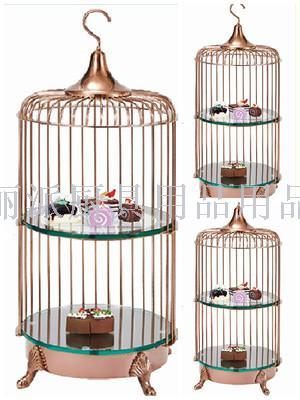 European - style stainless steel birdcage rack wedding decoration rack sushi rack pastry rack each three the layers