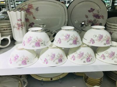 Bone China set with approximately 68 heads/plus ceramic hotel supplies