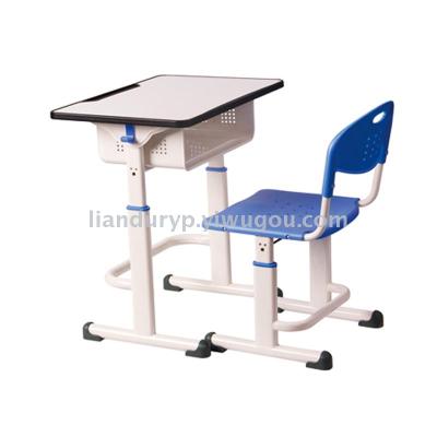 Factory direct selling hand lift desk and chair students learning table.