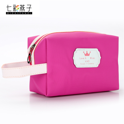 The leather pure color cosmetic bag handbag beauty shop gift package can customize LOGO manufacturers direct sale.