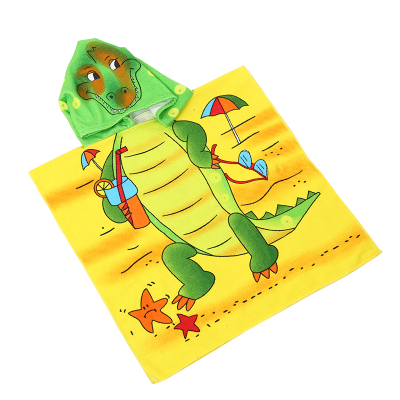 Cotton Hooded Children's Bath Cartoon Crocodile Blanket Cape