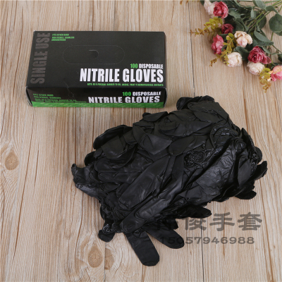 Disposable black rubber gloves are wear-resistant and waterproof for household cleaning gloves