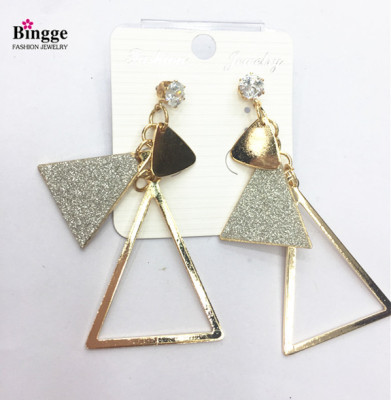 New metal iron plate electroplated triangle sticker earrings earrings.