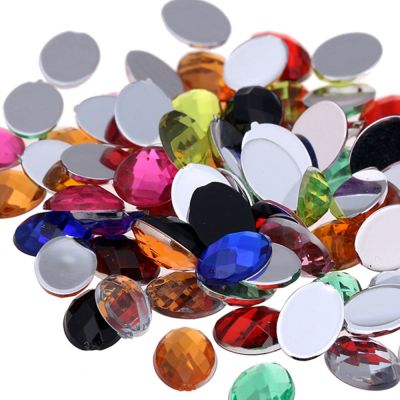 Craft Art Gems  Oval Gems Flatback Earth Facets Acrylic Rhinestone Strass High Shine Nail Art Stones