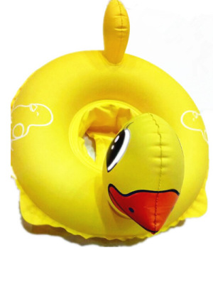 Manufacturers direct new children's little yellow duck boat swimming ring cartoon swimming ring baby life ring safety thickened