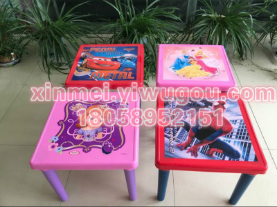 0318 environmental plastic children's desk and chair cartoon desk writing desk color box toy table and chair.