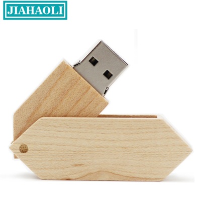 Jhl-up021 promotional wood u disk 8g creative rotary wood USB 16g personalized business gift..